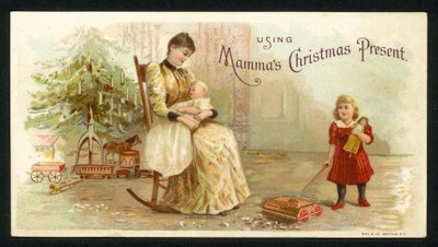 Usando el regalo de Navidad de mamá de American School